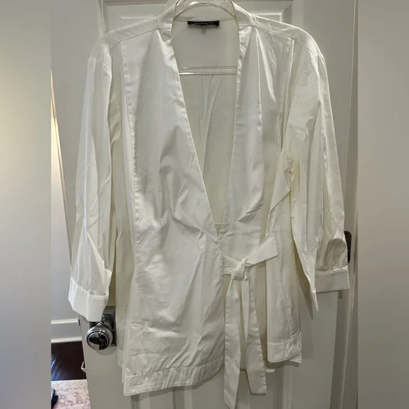 Lafayette 148 New York Wrap Top V-neck Long Sleeve Top size 14 - Picture 1 of 8